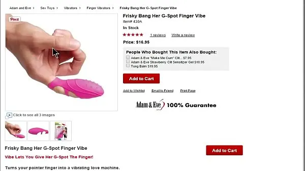 إظهار مقاطع محرك الأقراص The Pink Frisky Bang Her G-Spot Finger Vibrator