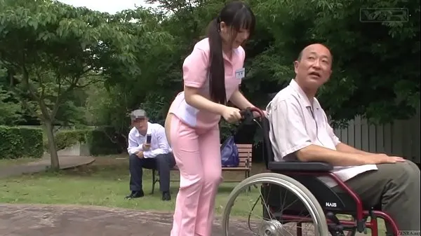 Vis Subtitled bizarre Japanese half naked caregiver outdoors drev Clips