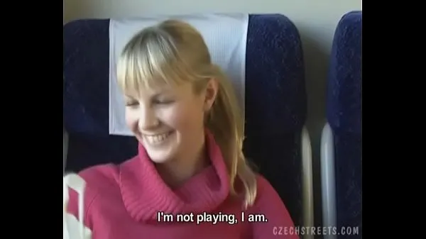 Show Czech streets Blonde girl in train drive Clips