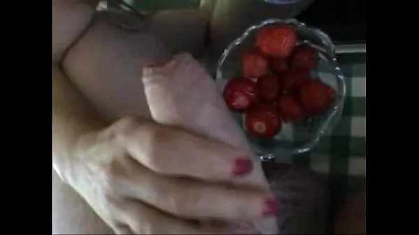 Show cum on food - strawberries drive Clips