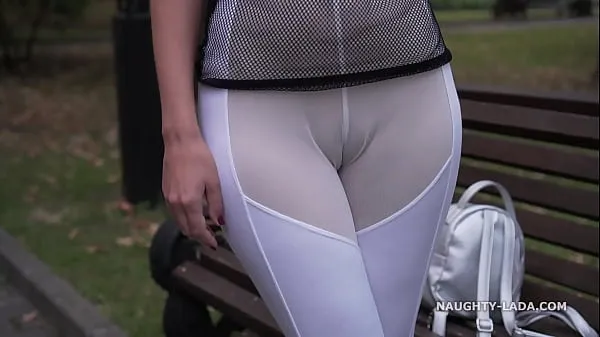 Show See-through outfit in public drive Clips