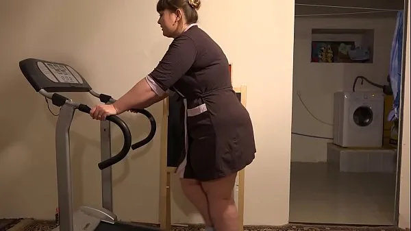 Show BBW with a anal plug in a fat ass runs on a treadmill, and then completely undresses in a public place. Fetish compilation drive Clips