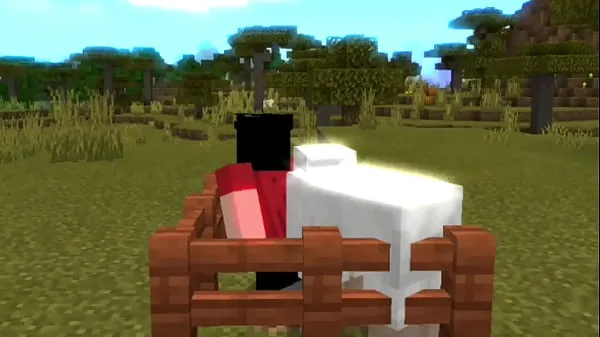 Mostra Steve getting busted by Sheep to the sound of MC GORILLA on minecraft clip dell'unità