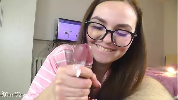 Vis Blowjob and handjob from cutie in glasses a lot of sperm drev Clips