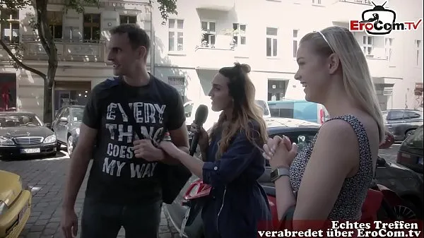 Show german reporter search guy and girl on street for real sexdate drive Clips