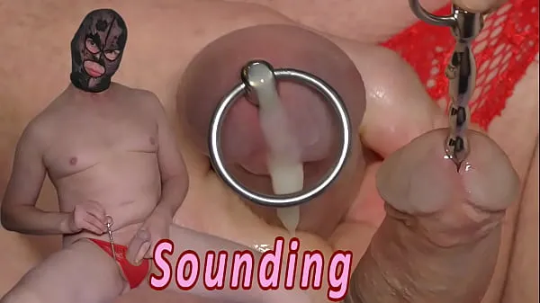 Show Sounding with cumshot. Urethral inserting toy kinky bdsm from Holland drive Clips