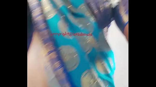 Show Indian beautiful crossdresser model in blue saree drive Clips