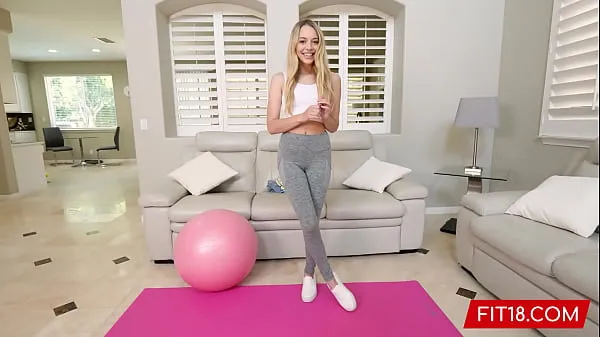Show FIT18 - Lily Larimar - Casting Skinny 100lb Blonde Amateur In Yoga Pants - 60FPS drive Clips