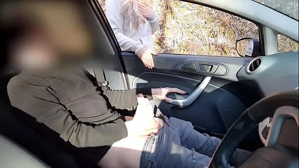 Show Public cock flashing - Guy jerking off in car in park was caught by a runner girl who helped him cum drive Clips