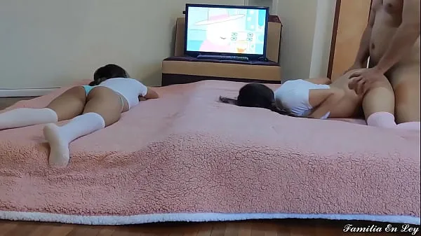 Show My Stepdaughter and her Delicious Friend watching Cartoons drive Clips