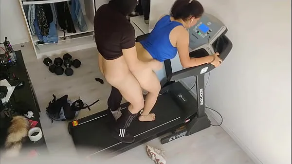 Show cuckold with a thief in an treadmill, he handcuffed me and made me his slave drive Clips