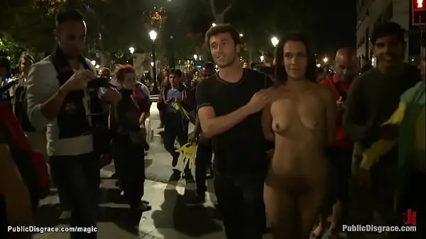 Show Petite brunette European slut Samia Duarte is tied by master James Deen and mistress Princess Donna Dolore and walked naked and fucked in public streets drive Clips