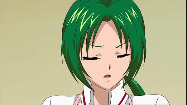 Hentai-Mädchen mit grünen Haaren und großen Möpsen ist so sexy