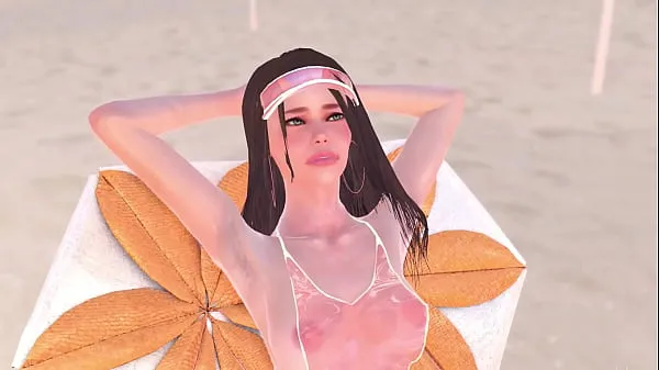 Show Animation naked girl was sunbathing near the pool, it made the futa girl very horny and they had sex - 3d futanari porn drive Clips