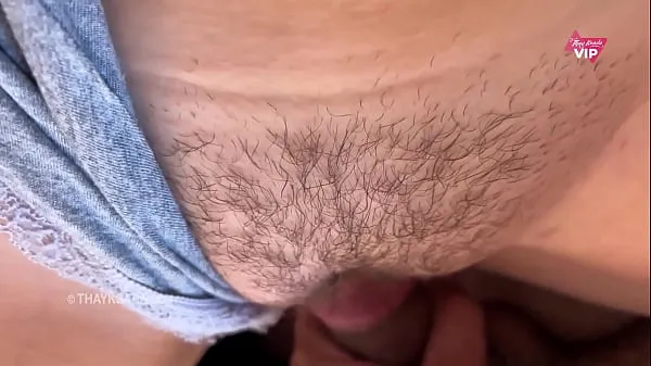 Fucking hot with the hairy pussy until he cum inside