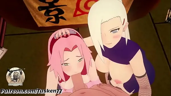 Tampilkan NARUTO 3D HENTAI: Kunoichi Sluts Ino & Sakura thanking their hero Naruto drive Klip