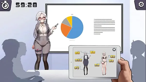 Εμφάνιση κλιπ μονάδας δίσκου Silver haired lady hentai using a vibrator in a public lecture new hentai gameplay