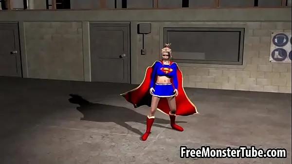 Prikaži Foxy 3D cartoon Supergirl riding a rock hard cock posnetke pogona